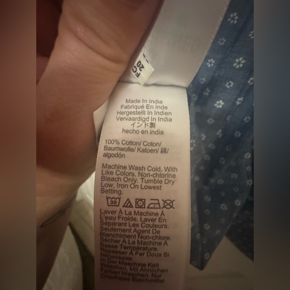 J. Crew Light Blue Chambray Dress with White Ditsy Print - Picture 6 of 7